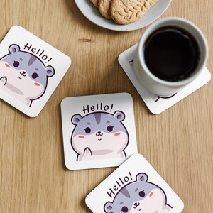 Hamster Haustier Illustration Niedliches Emote Kawaii Emote Cartoon Emotes Kork Untersetzer Kaffee Untersetzer