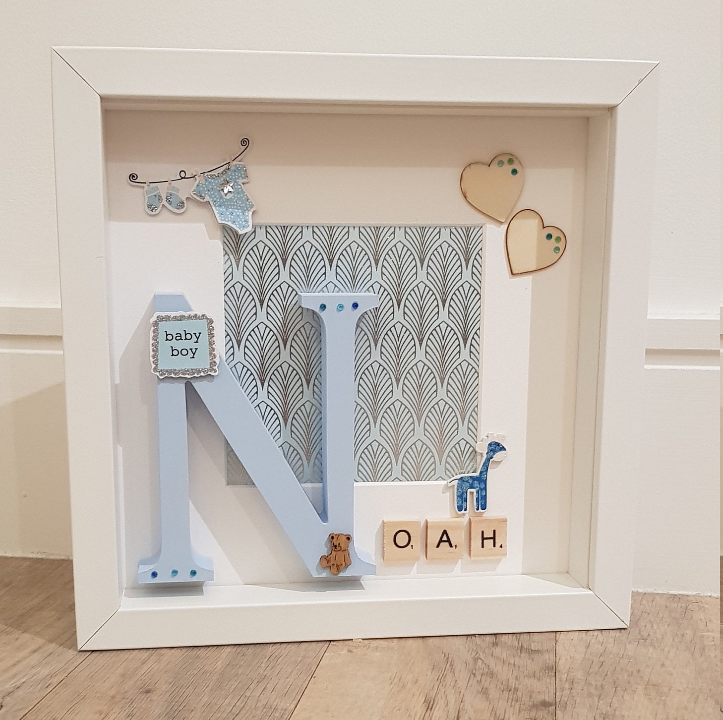Personalised Baby Boy Box Frame Personalised Gift Baby Etsy UK