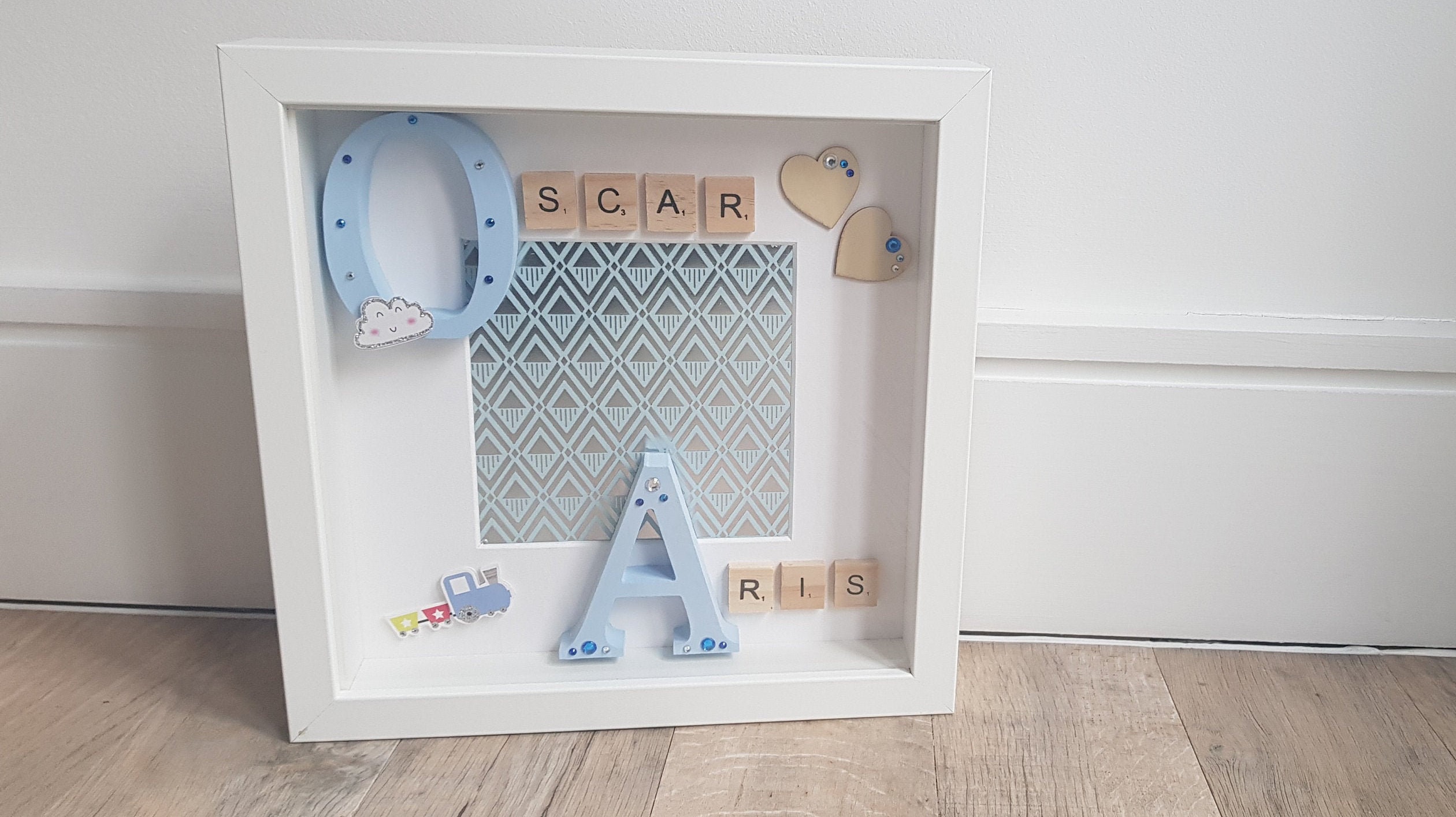 Personalised Baby Boy Box Frame Personalised Gift Baby Etsy