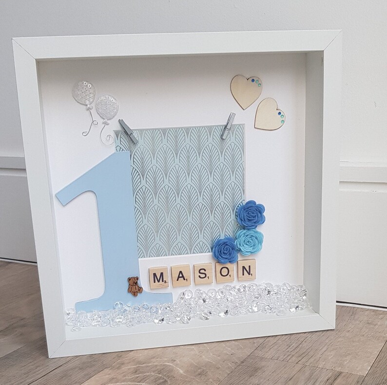 Personalised Boys 1st Birthday Box Frame Boys 1st Birthday - Etsy