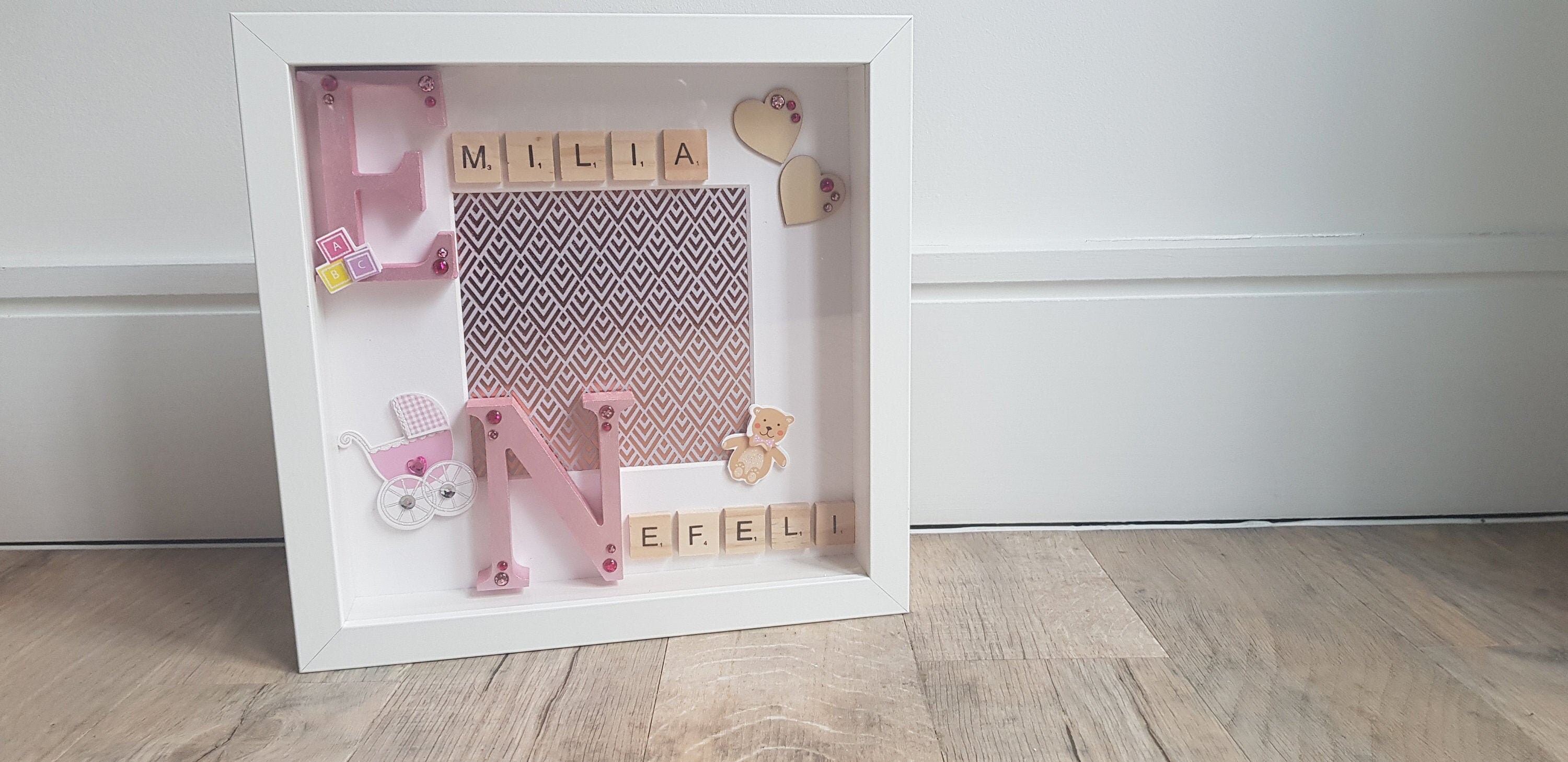 Personalised Baby Girl Box Frame Personalised Gift Baby Etsy UK