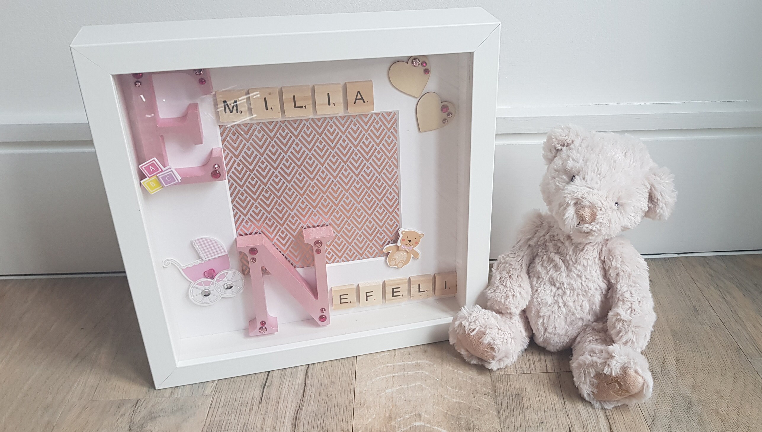 Personalised Baby Girl Box Frame Personalised Gift Baby Etsy UK