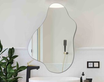 Irregular Mirror for Wall, Bathroom Mirrors for Vanity, Asymmetrical Body Mirror, Modern Decorative Mirror, Wavy Wall Mounted Mirror