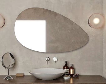 Asymmetrical Large Wall Mirror, Full Length Wavy Mirror, Irregular Mirror for wall, Decorative Bathroom Mirror, Modern Bedroom Mirror