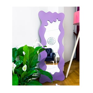 Purple Wood Frame Floor Mirror Multicolor Interior Styling - Etsy