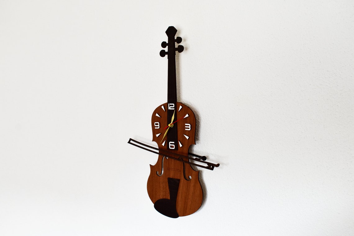 Wooden Violin Mechanism Wall Clock / Unique Modern Wall Clock Etsy