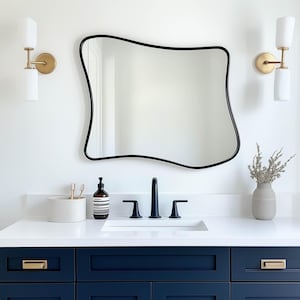 Elegant Decorative Wall Mirror - Ideal for Bathroom & Living Room Decor, Unique Contemporary Designer Mirror