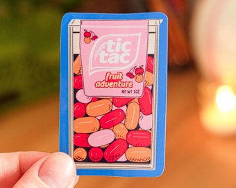 Tic Tac Fruit Vinyl Sticker - Sweet Candy Illustrated Sticker