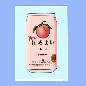 A5 Kunstdruck - Suntory Horoyoi Peach Chu-Hi - Verpackungsillustration