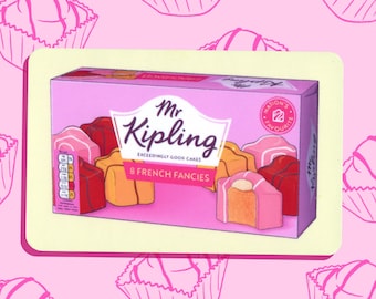 French Fancies Cake - Mr Kipling Illustrated Sticker