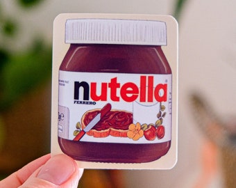 Nutella Chocolate Vinyl Sticker with Rounded Corners  - Cute Sweet Sticker