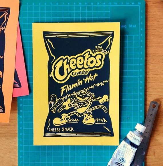 A5 Art Print Cheetos Flamin Hot Junk Food Packaging 