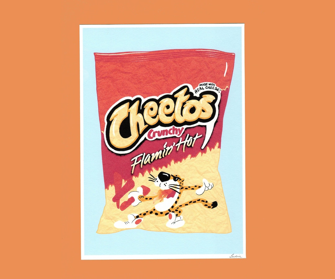 A5 Art Print Cheetos Flamin Hot Junk Food Packaging 