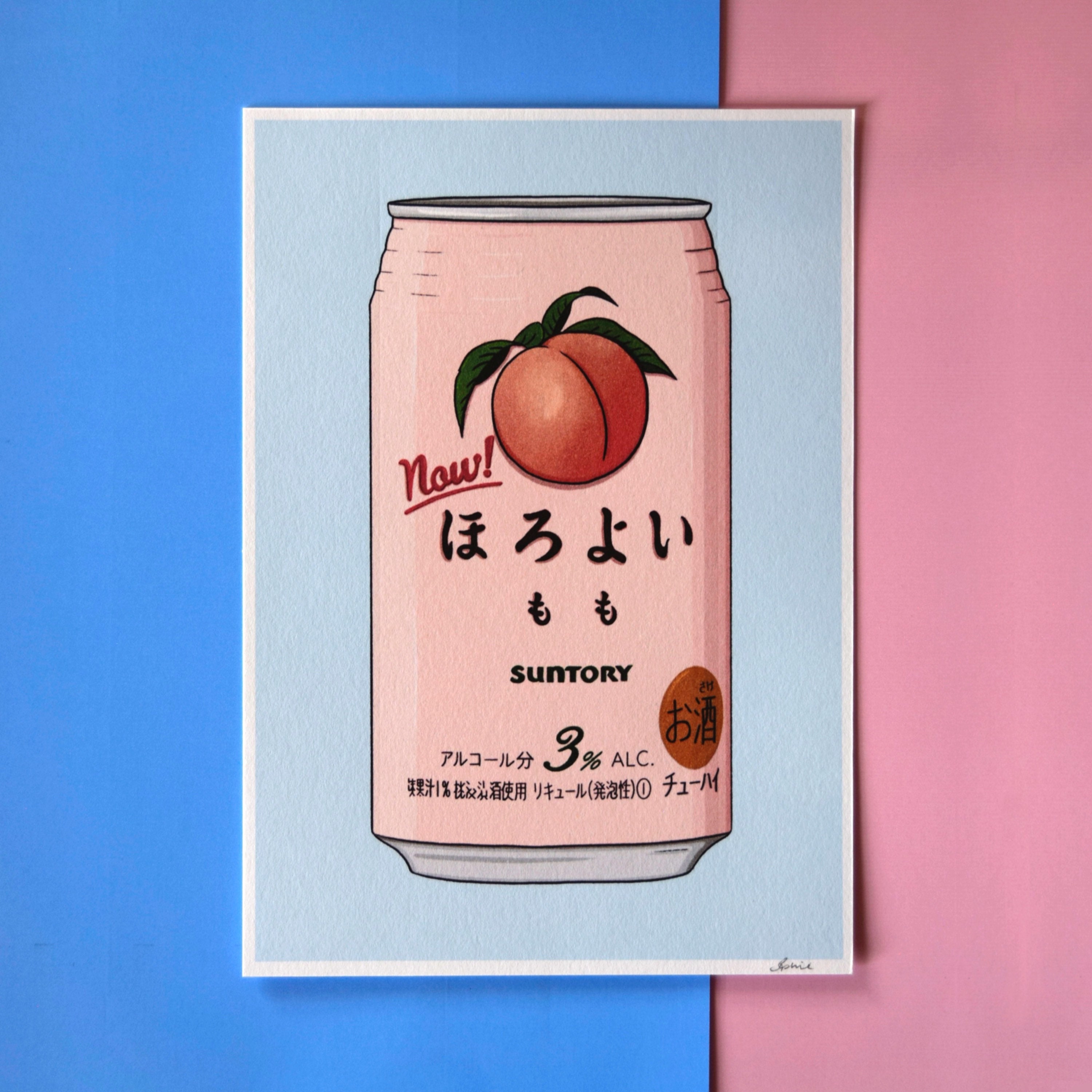 A5 Art Print - Suntory Horoyoi Peach Chu-hi - Packaging