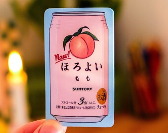 Suntory Horoyoi Peach Chu-Hi Vinyl Sticker with Rounded Corners  - Japanese Alcoholic Drink
