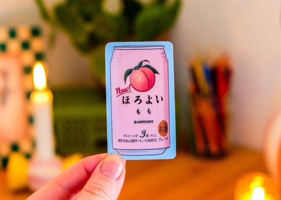 Suntory Horoyoi Peach Chu-hi Vinyl Sticker With Rounded Corners