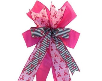 Cancer Bow, Cancer Awareness Bow, Breast Cancer Bow, Breast Cancer Awareness Bow, Breast Cancer Awareness Month, Pink Bow, Pink Cancer Bow