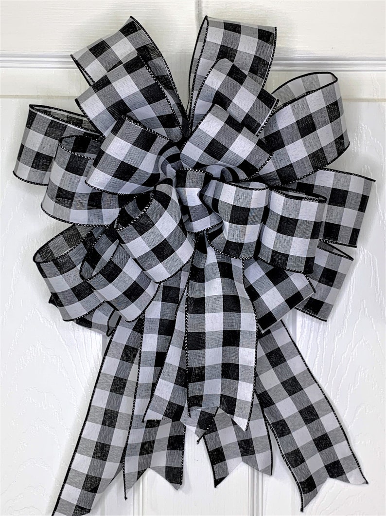 Bow, Large Bow, Gift Bow, Mailbox Bow, Lantern Bow, Swag Bow, Wreath Bow, Decor Bow, Bow Decoration, Farmhouse Bow, Christmas Bow, Door Bow image 3