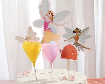 Fairy cake toppers | Fairy garland | Fairy Bunting | Fairy party Tableware | Fairy Party Decor | Fairy Birthday party kit