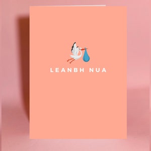 leanbh nua, as gaeilge, carte irlandaise, carte de nouveau-né,
