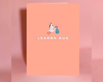 leanbh nua, as gaeilge, Irish card, new baby card, newborn card,