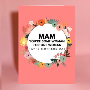 moederdagkaart, een vrouw, Ierse kaart, Mam-kaart, moederdag, Ierse mammie, cadeau voor mam, cadeau voor moeder,