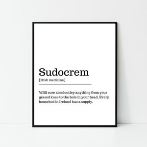 sudocrem, Irish saying, Irish gift, Irish language, Irish art, Irish print, wall art, wall print,