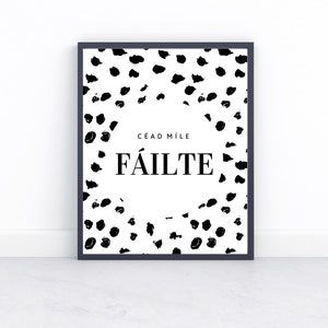 Céad míle fáilte, welcome print, housewarming gift, Irish print, house gift, wall art, new home gift, wall art, Irish gift