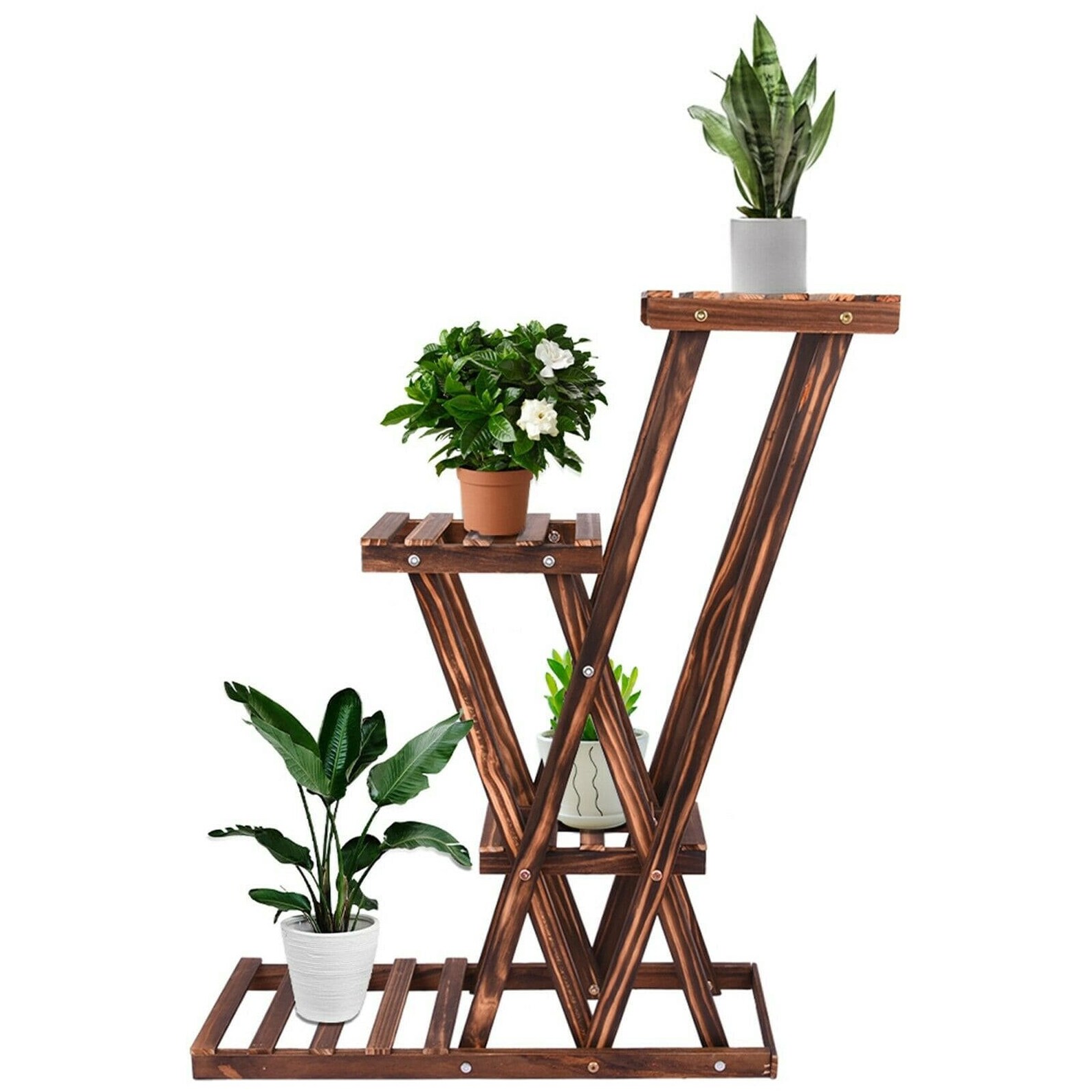 Wood Plant stand Garden Multi Tier Pine Wood Bamboo Plant Etsy