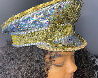 Diamante Captain Hat - Etsy UK