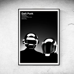 Music Pioneer Series. Daft Punk 1993 2021. Dance and Electronic Music Pioneers. French House. High Quality Poster in Various A Sizes image 1