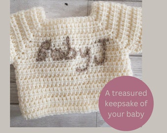 Baby Memorial Personalised Crochet Cardigan, Stillborn keepsake, In memory of a baby, NICU Baby cardigan to treasure, Keepsake for Baby loss