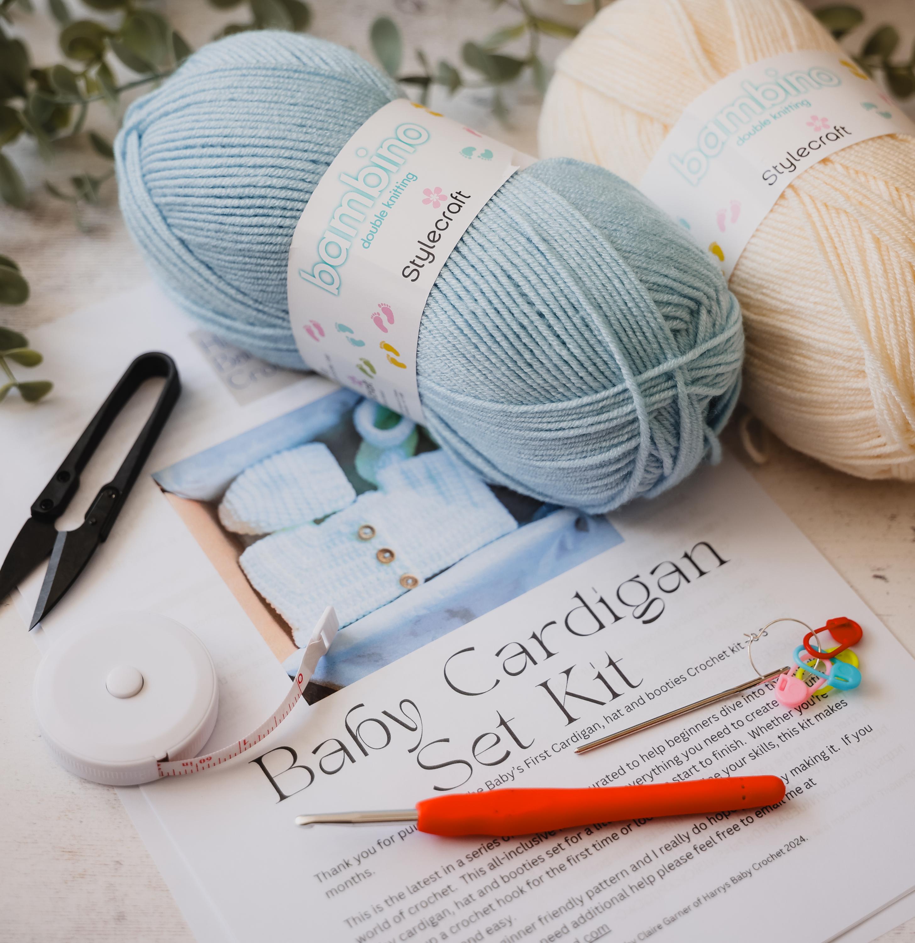 38 Matching Crochet Pattern Sets for Your Next Project 18 Beginner Crochet Kit: Baby Cardigan