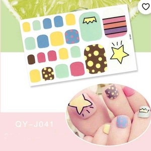 Polka Dots Crown Star Stripes Nail Wraps Art Self-Adhesive Nail Stickers