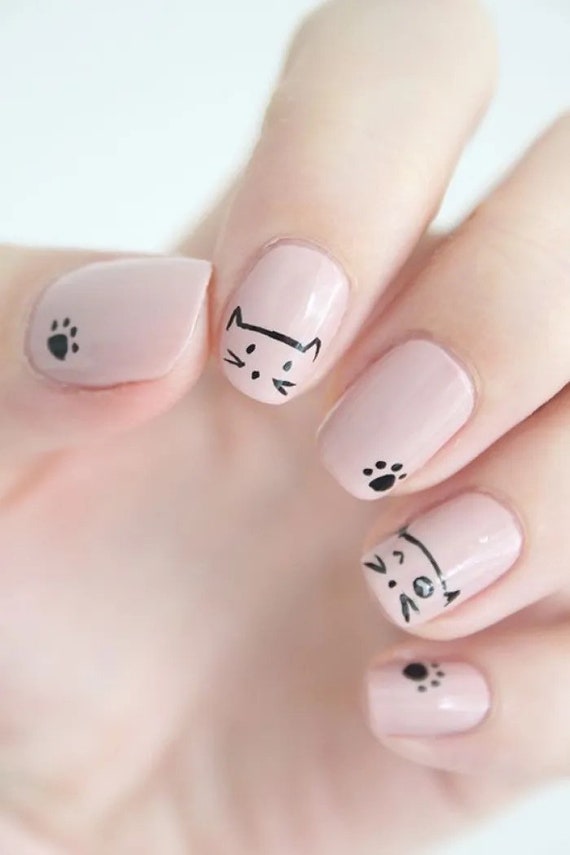 Nail Art by Robin Moses: cat nails, cat garden, kitty nails, kitten nails,  garden nails, gazebo nails, how to paint a cat, painting cats, cat  painting, palm trees, white palm fronds, bridal