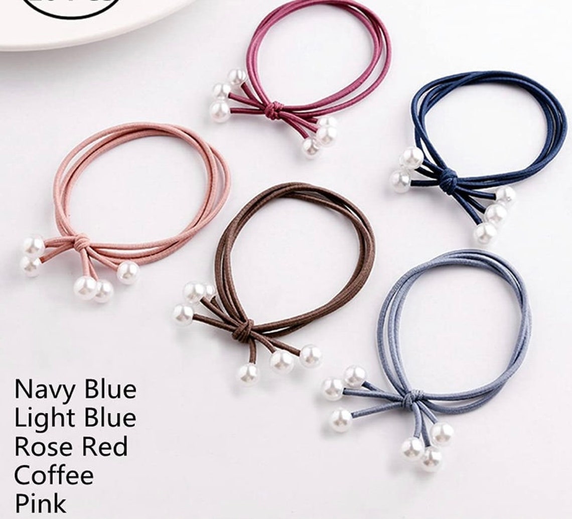 Fashion Pearl Hair Elastics Ties Elastic Hair Bands for Women Etsy