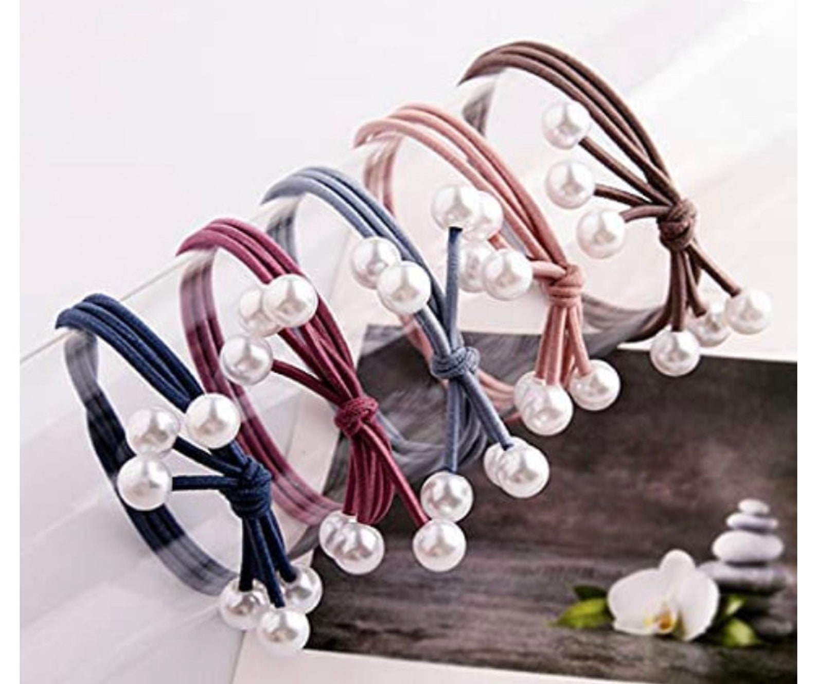 Fashion Pearl Hair Elastics Ties Elastic Hair Bands for Women Etsy