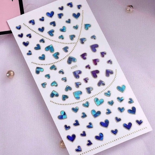 3D Heart Nail Stickers / Self -Adhesive Nail Decal