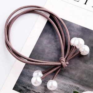 Fashion Pearl Hair Elastics Ties, Elastic Hair Bands for Women Hair Tie ...