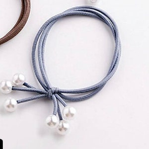 Fashion Pearl Hair Elastics Ties, Elastic Hair Bands for Women Hair Tie ...