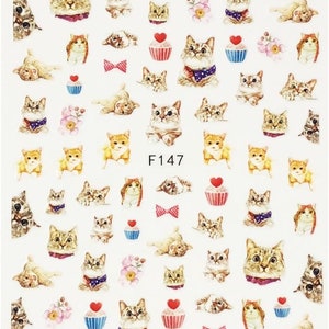 Adorable Kitten Nail stickers | Kawaii Nail Stickers | Perfect for Kids and Adults