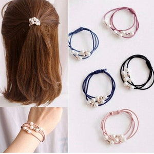 Stylish Hair Ties Bracelet  / Pearl Hair Ties