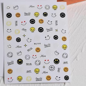 Happy Face Nail Stickers | Smiley Nail Art | Nails for Kids and Adults