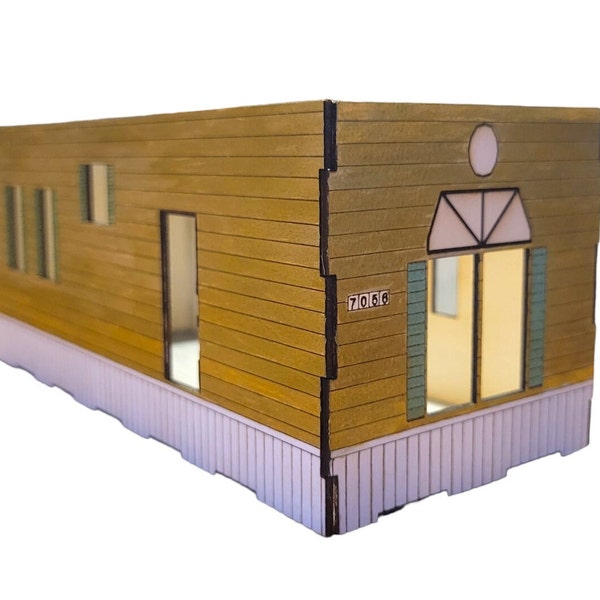 3D Mobile Home Digital File for Laser Cutting/Engraving - Templates Model Home Trailer