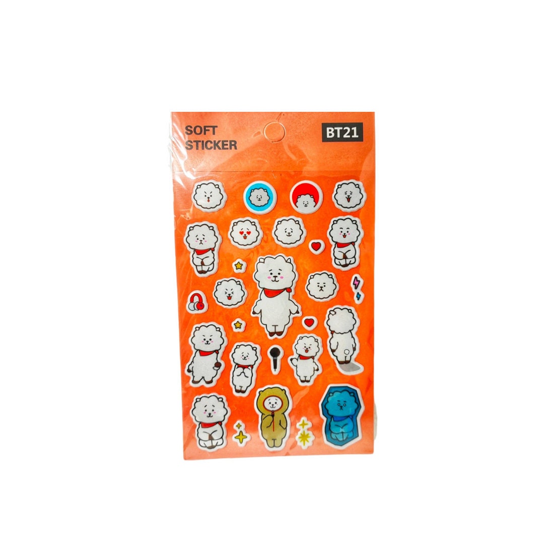 kpop bts bt21 official characters soft sticker etsy