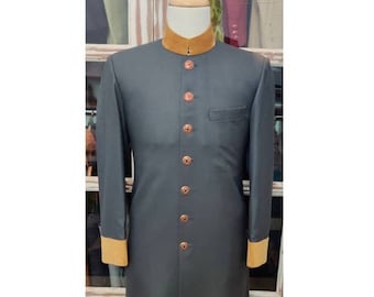 Vastraas Designer Light Pink Ethnic Stylish White Bandhgala Achkan Style Indo Western For Men