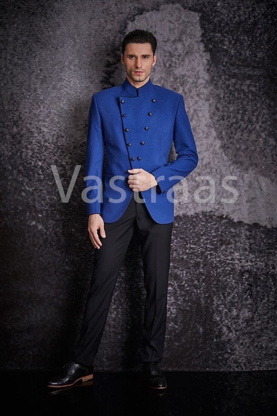 Royal Blue Readymade Bandhgala Jodhpuri Jacket Latest 308MW14