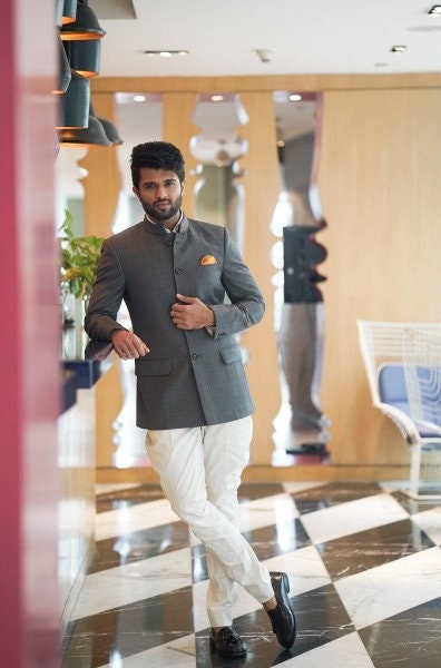 Jodhpuri suit grey shop