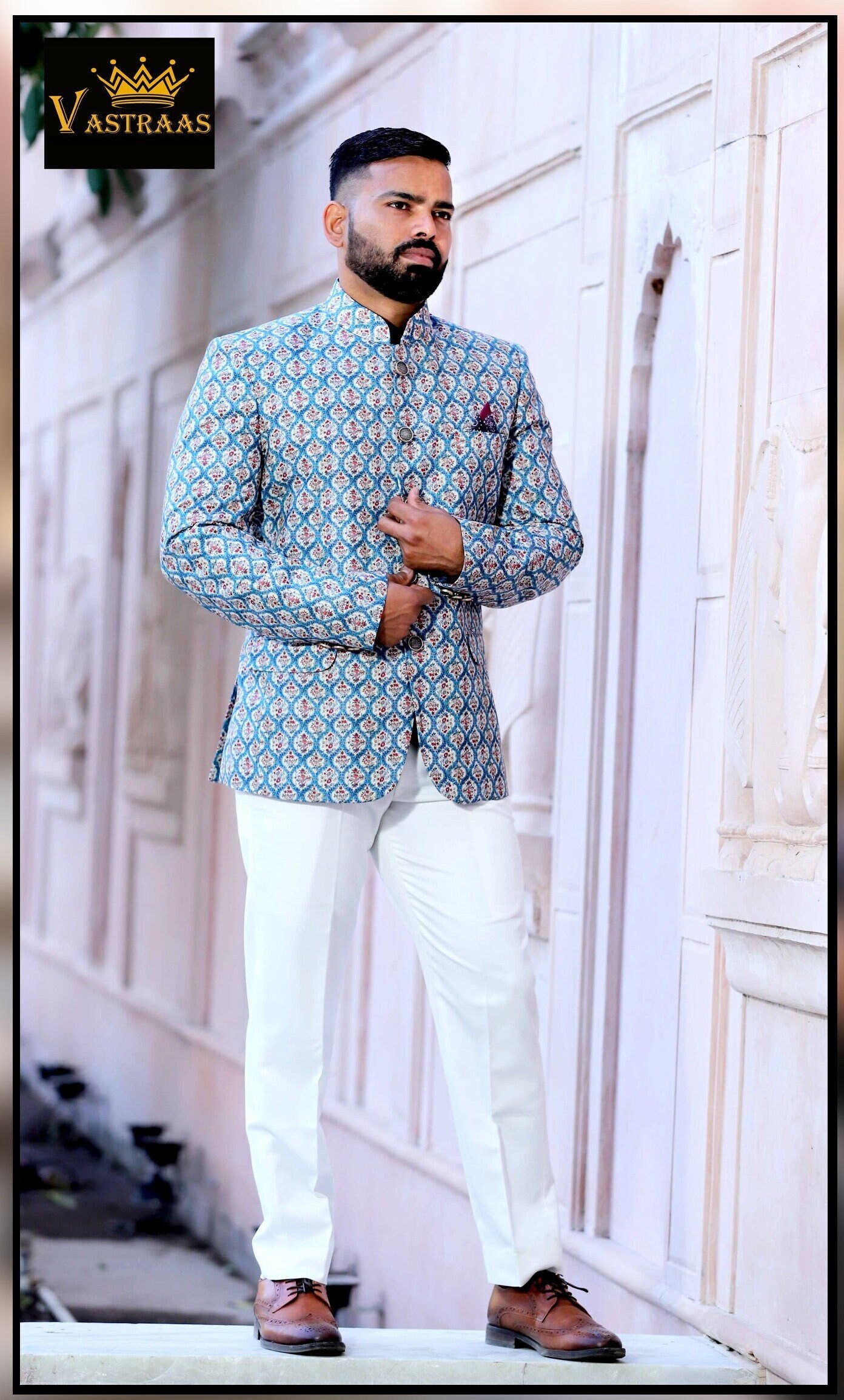 Buy Mens Jodhpuri Suit, Tailored Wedding Suit, Printed Sherwani, Partywear,  Custom Made Suit, Jacket Blazer, Coat With Pant, Indo Western Suit Online  in India -… | Tailored wedding suit, Designer suits for