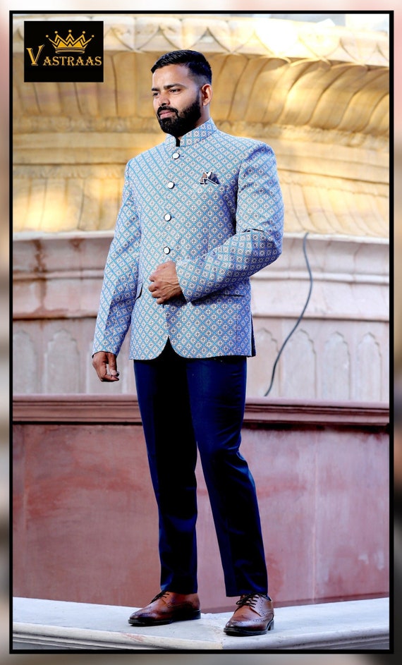 Custom made men pink embroidery jodhpuri sherwani suit , men indian fo –  Ethnic World